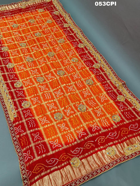KcPc Exclusive Pure Gaaji Silk Gharchola Bandhni Odhna Pila