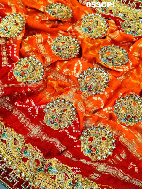 KcPc Exclusive Pure Gaaji Silk Gharchola Bandhni Odhna Pila