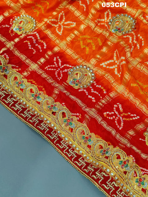 KcPc Exclusive Pure Gaaji Silk Gharchola Bandhni Odhna Pila