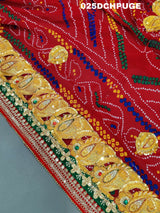 KcPc Marriage Purpose Chunri Pilia Dupatta 1.5 pat kerry BelbutiChunari (Pure Georgette Fabric)