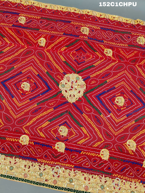 KcPc Original Marwadi Bhaat ki chunri piliya odhna (Pure Georgette Fabric)