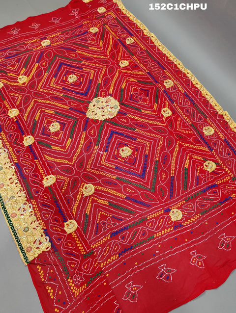 KcPc Original Marwadi Bhaat ki chunri piliya odhna (Pure Georgette Fabric)