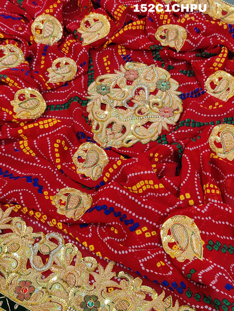 KcPc Original Marwadi Bhaat ki chunri piliya odhna (Pure Georgette Fabric)