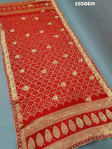 KcPc Pure Georgette Banarasi Belbuti Bhaat ki chunri