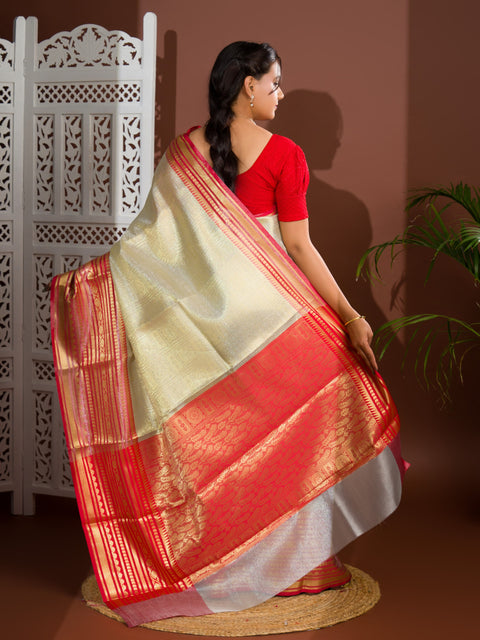 KcPc New Katan Silk Banarasi Zari weaving Saree With Blouse KB