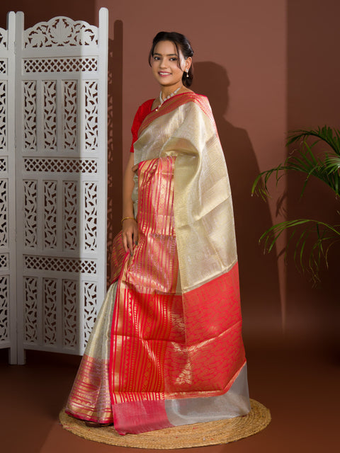 KcPc New Katan Silk Banarasi Zari weaving Saree With Blouse KB