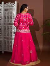 KcPc New Gaji Silk Bandhani Style With Gotapatti Work indo western Dress SATIS