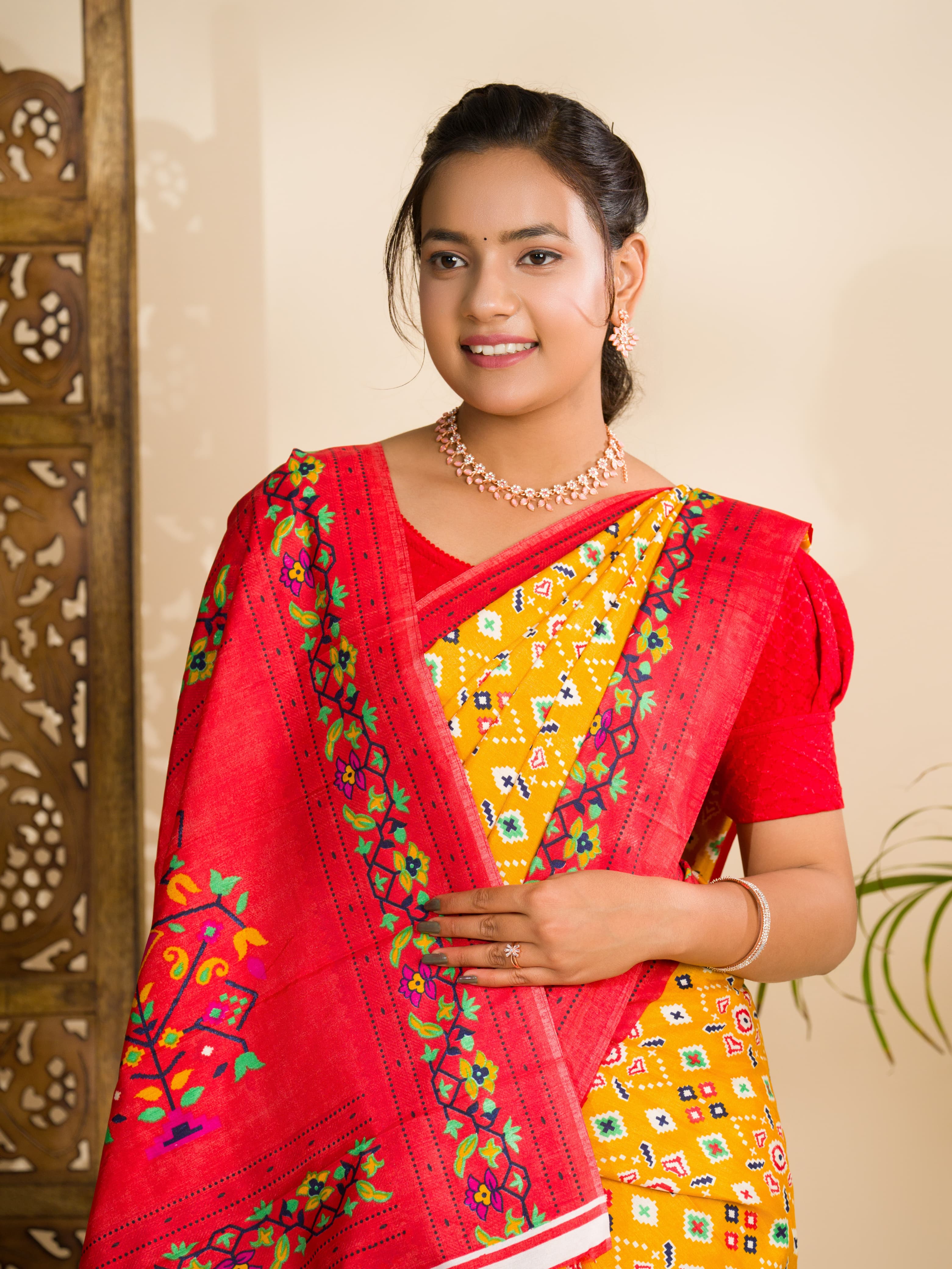 KcPc New Arrival Pashmina Cotton silk Printed Saree SWA