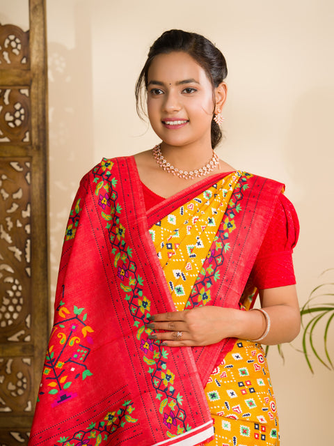 KcPc New Arrival Pashmina Cotton silk Printed Saree SWA