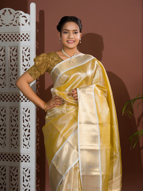 KcPc New Tissue Silk Banarasi Zari Weaving Saree  KB