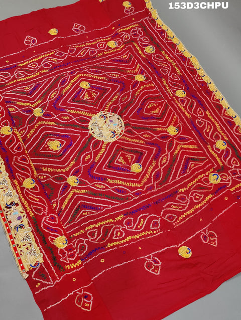 KcPc Traditional Jaipuri Chunri Pila Rajasthani Marriage Chundi Dupatta Chunri (Pure Ojariya Fabric)