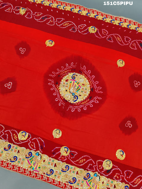 KcPc Traditional Ethnic Marwadi Belbuti Odhna Piliya (Pure Ojariya Fabric)