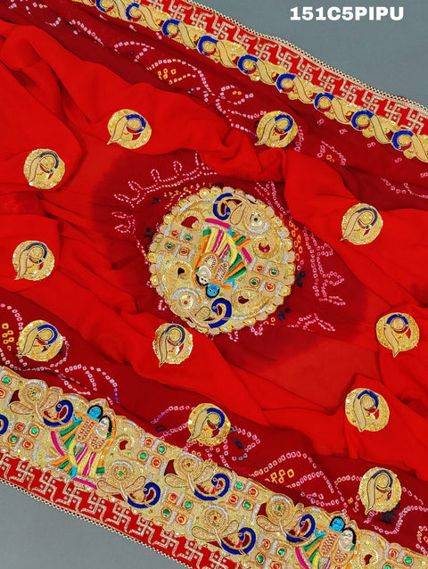 KcPc Traditional Ethnic Marwadi Belbuti Odhna Piliya (Pure Ojariya Fabric)