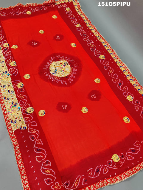 KcPc Traditional Ethnic Marwadi Belbuti Odhna Piliya (Pure Ojariya Fabric)