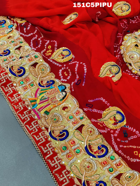 KcPc Traditional Ethnic Marwadi Belbuti Odhna Piliya (Pure Ojariya Fabric)