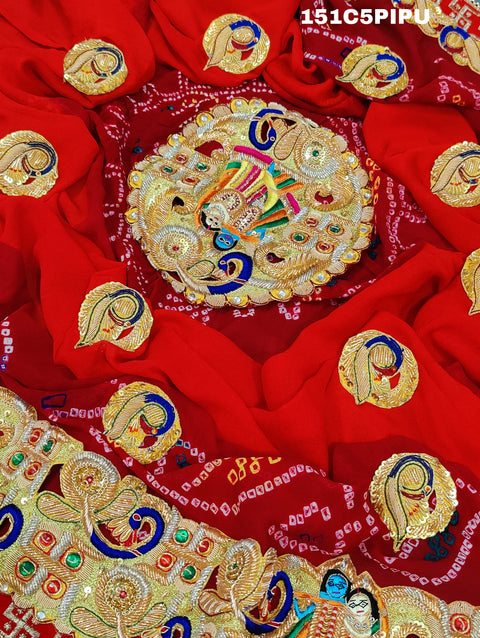 KcPc Traditional Ethnic Marwadi Belbuti Odhna Piliya (Pure Ojariya Fabric)