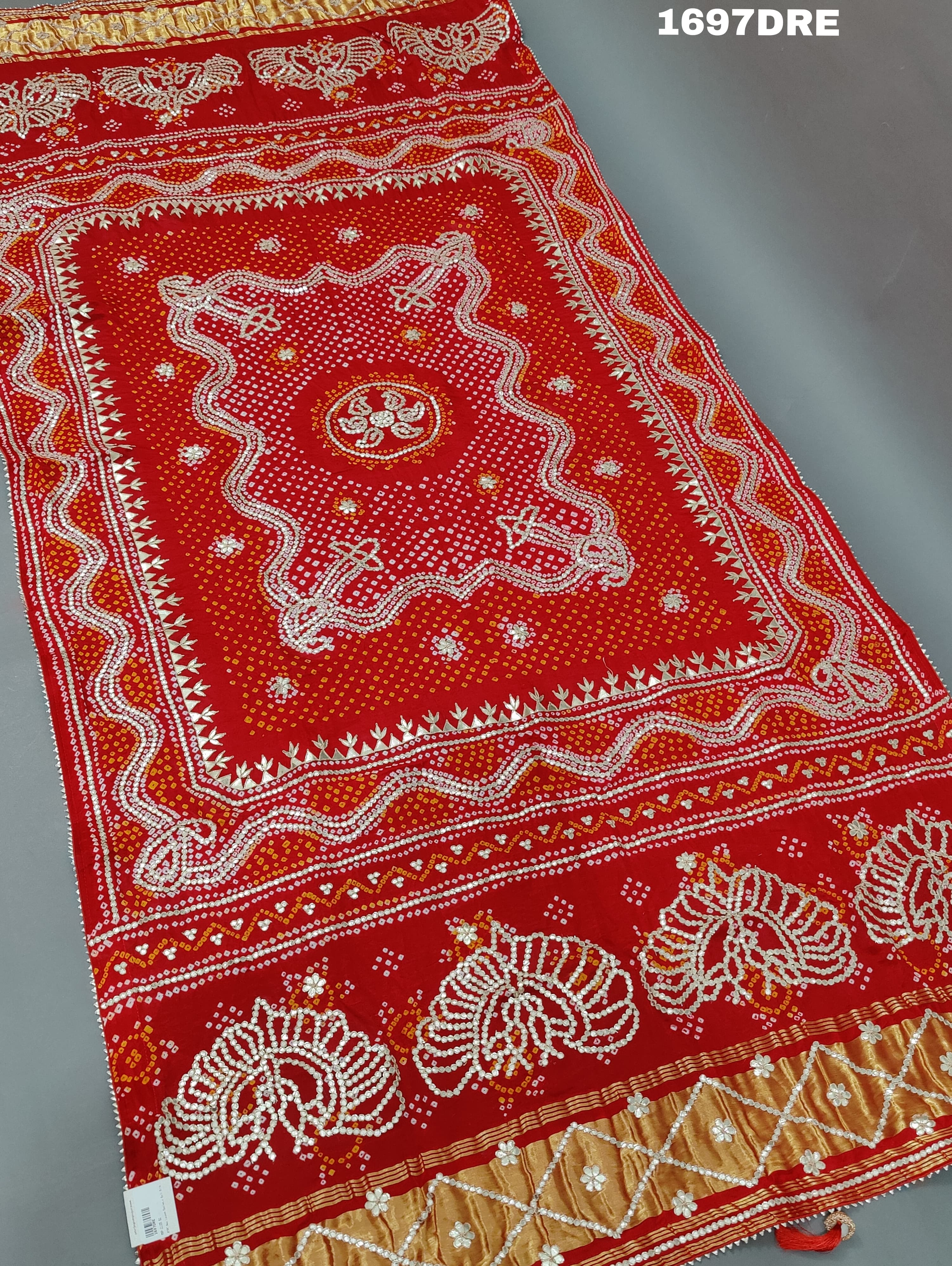 KcPc New Latest Designer Gaji Silk Bandhani Ghatchola Gotapatti Work DupattaSATISH