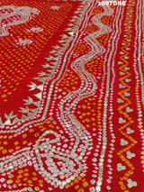 KcPc New Latest Designer Gaji Silk Bandhani Ghatchola Gotapatti Work DupattaSATISH