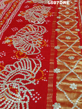 KcPc New Latest Designer Gaji Silk Bandhani Ghatchola Gotapatti Work DupattaSATISH