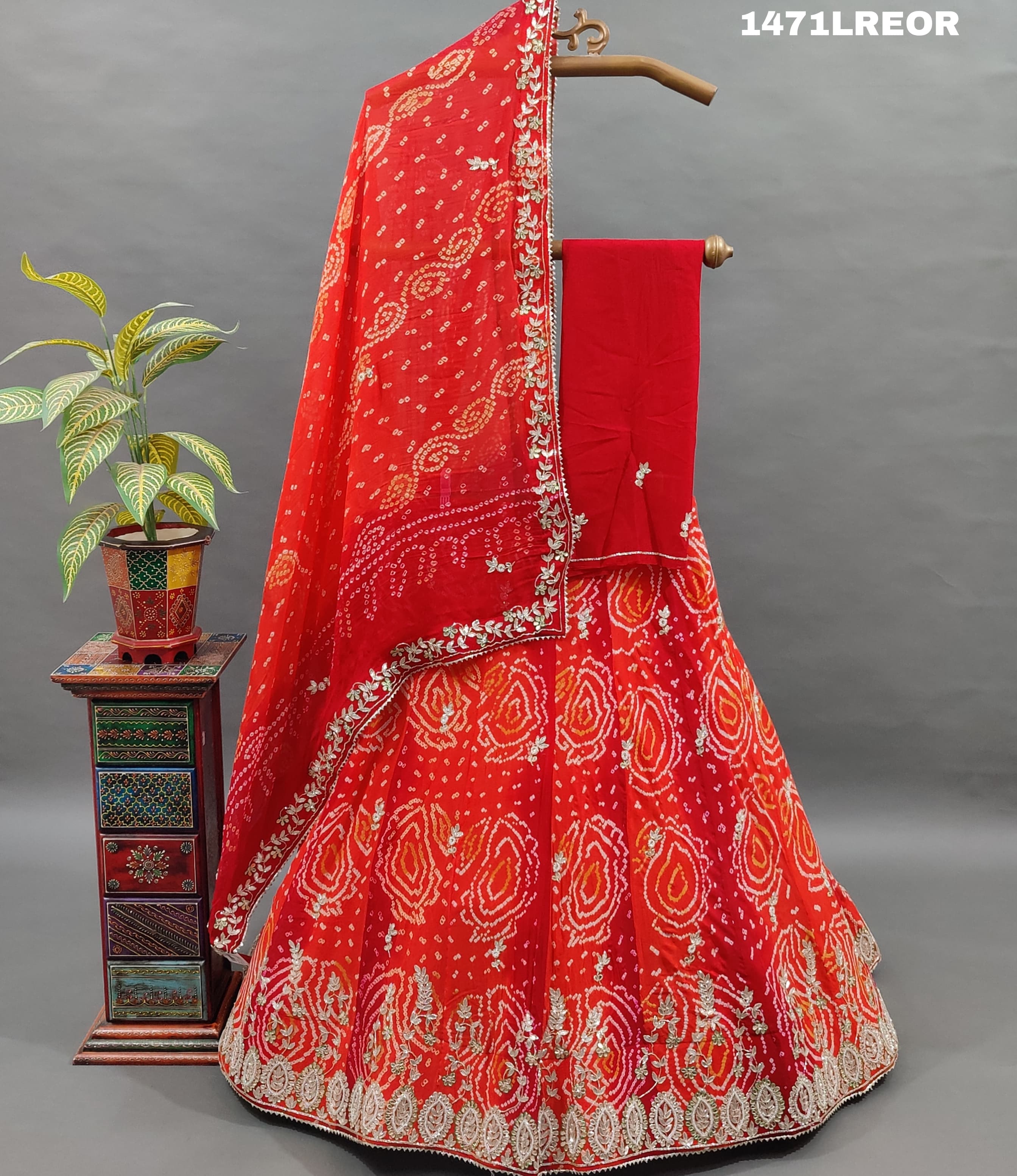 By Rajasthani Bandhani Lehenga With Traditional wear