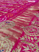 KcPc Pure Gaji Silk Handmade Bandhej Gotapatti Work Jaipuri Dupatta