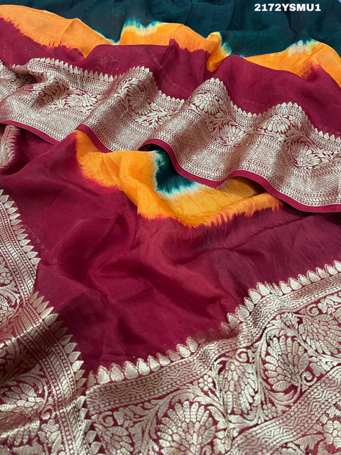 KcPc New Special Viscos silk Zari weaving Work Saree SAM