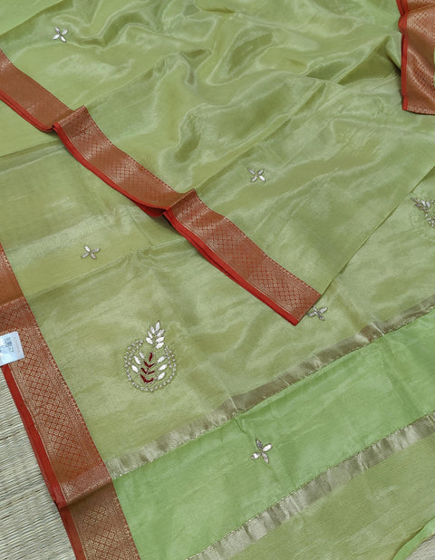 KcPc Pure Maheshwari Banarasi Kota doriya Gotapatti Saree SWA