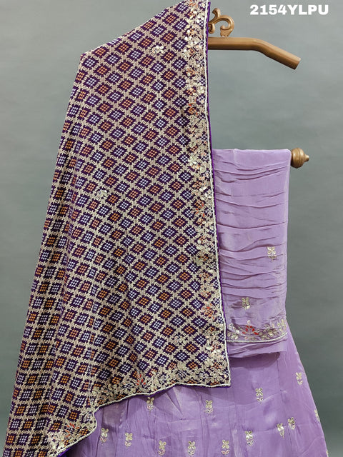 KcPc New Beautiful Upada Silk Khaddi Georgette dupatta Cutdana white beads work Lehenga MAD