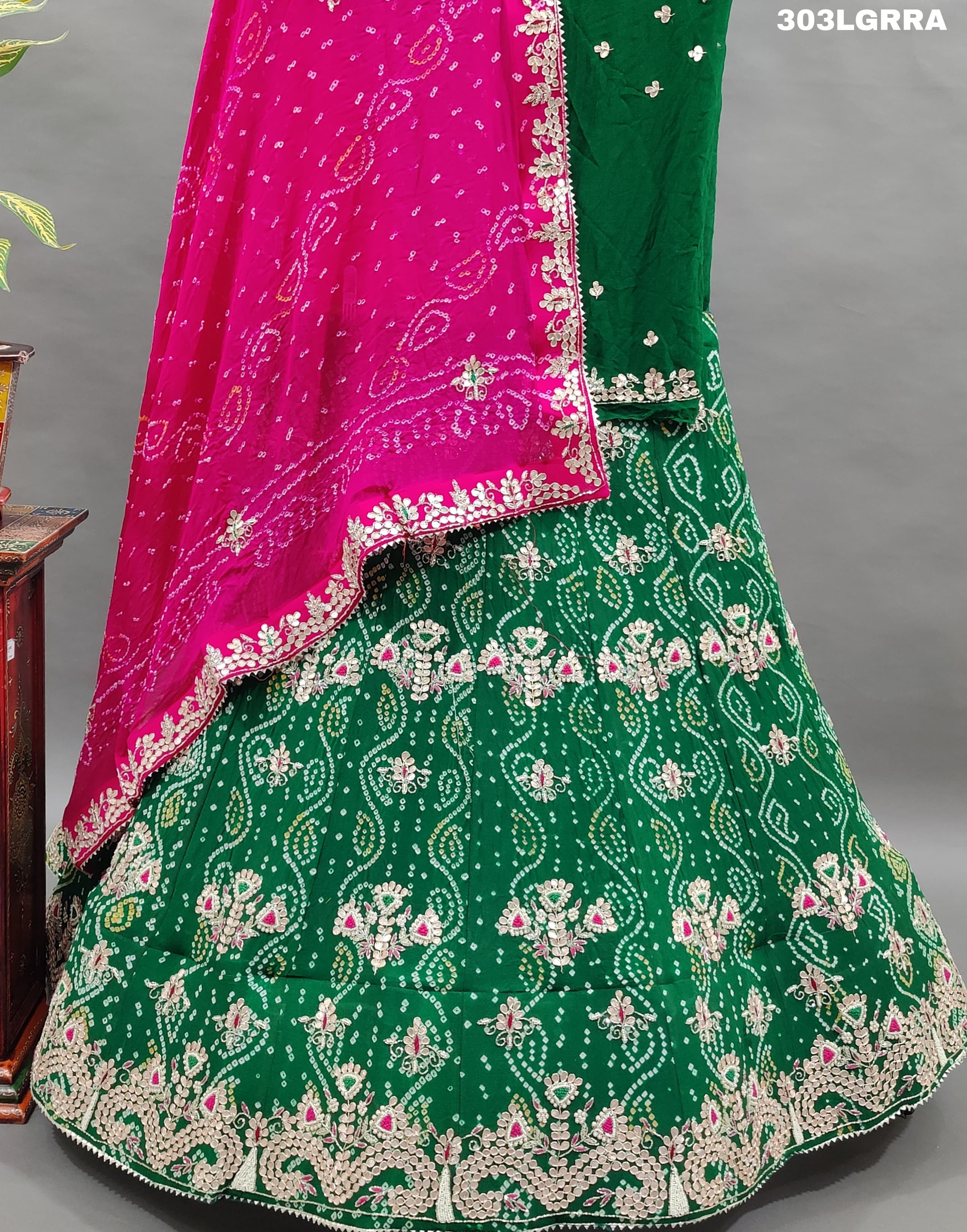 By Jaipuri Bandhani Lehenga With Traditional Wear