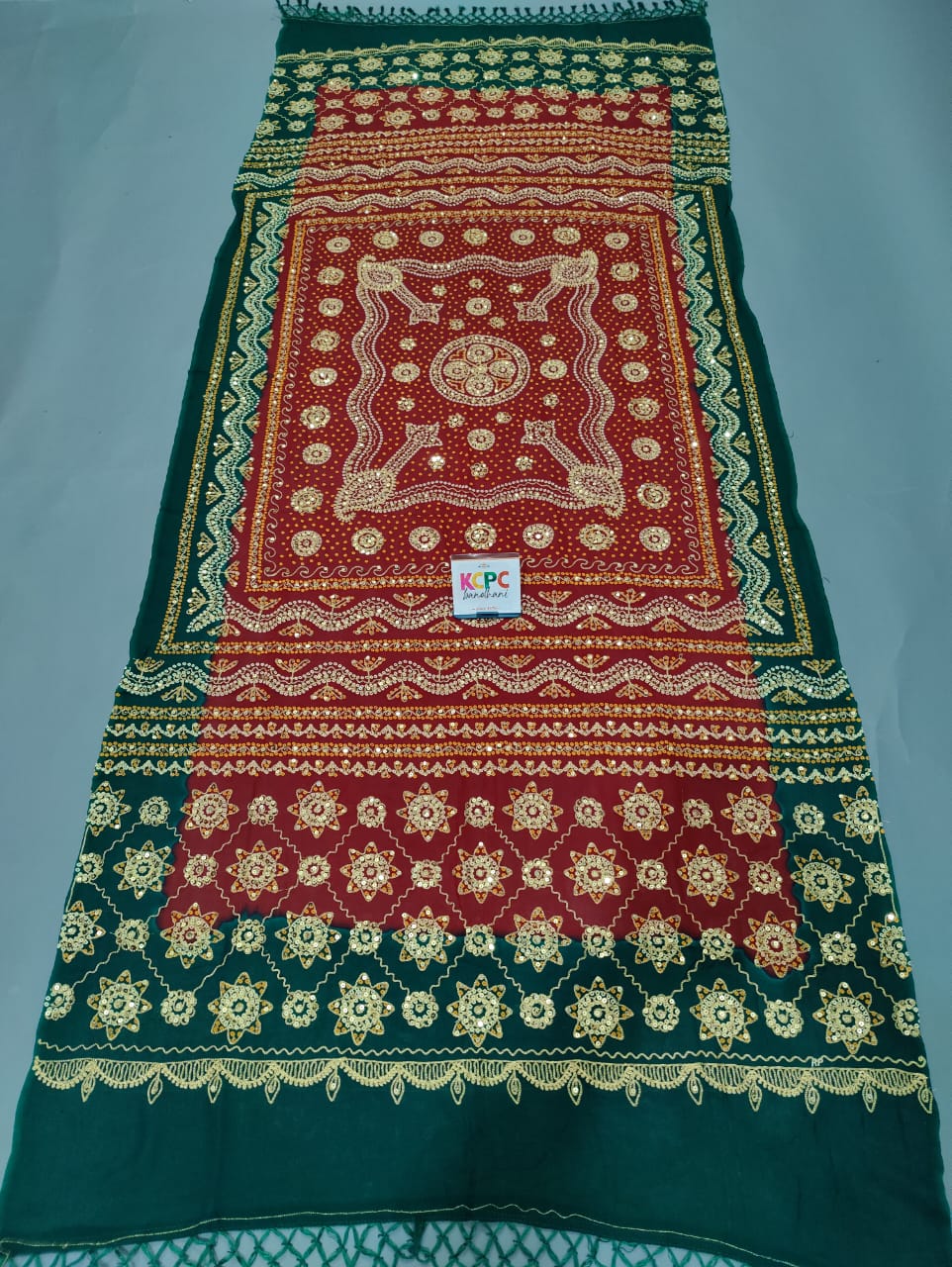 KcPc Pure Georgette Kach Tie-Dye With Aara-Tari Work Dupatta JTW