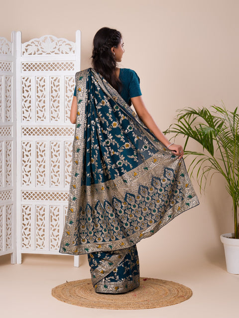 KcPc Dola Silk With Zari Weaving Saree ASH Morkanti