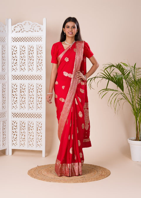 KcPc Pure Khaddi Chiffon Banarasi Neemzari Weaving Luxury Saree  MAD