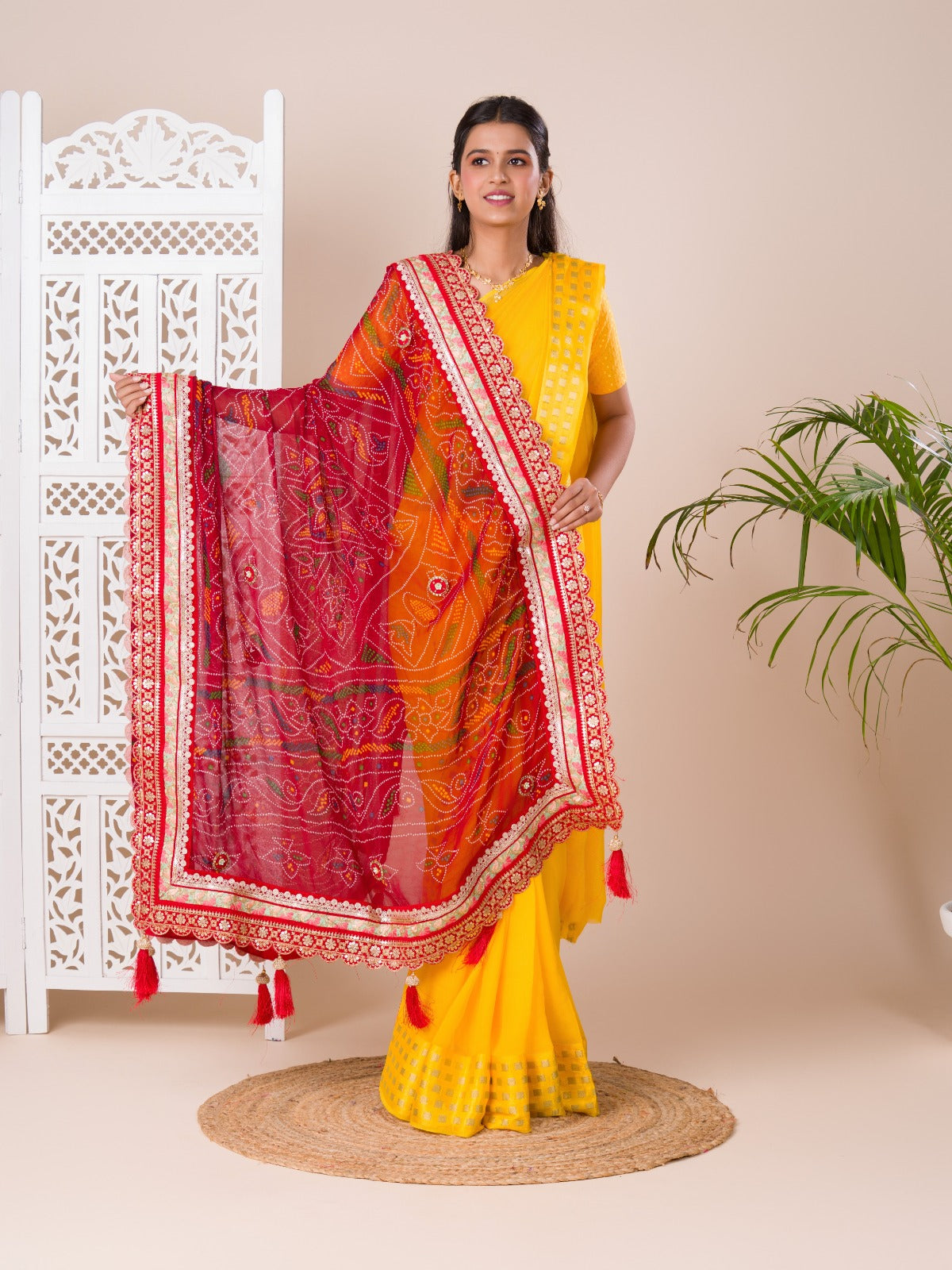 KcPc Latest Pure Georgette Marwadi Chunri Dupatta for Pooja Purpose