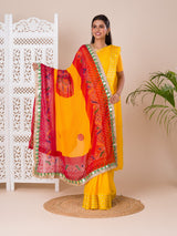 KcPc New Georgette Bandhani Gotapatti Border Dupatta