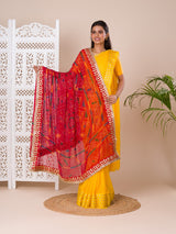 KcPc Rajasthani Traditional Bandhani Chunri Piliya Dupatta Georgette Chunri
