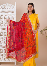 KcPc Rajasthani Traditional Bandhani Chunri Piliya Dupatta Georgette Chunri