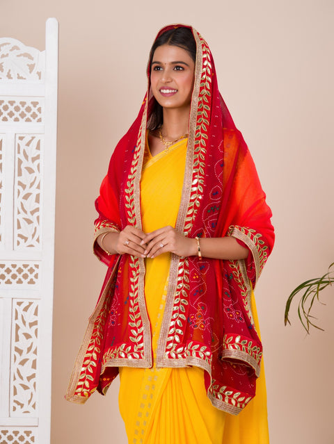 KcPc Rajasthani Traditional Bandhani Chunri Piliya Dupatta  Georgette Piliya