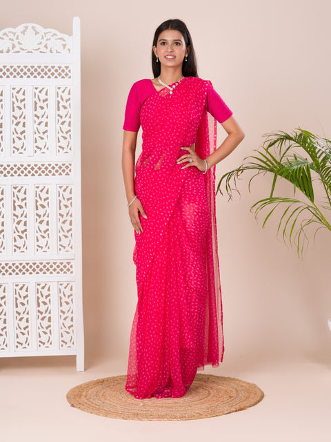 KcPc New Chiffon Bandhani Light Weight Saree  SUN