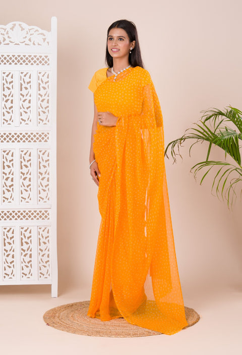 KcPc Chiffon Bandhani Light Weight Saree SUN