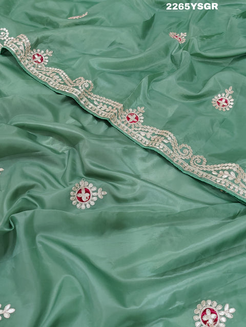 KcPc New Latest Tussar tissue silk Bollywood With Gotapatti work Saree SAM