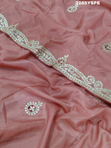  Tussar tissue silk Bollywood With Gotapatti work Saree in peach colour