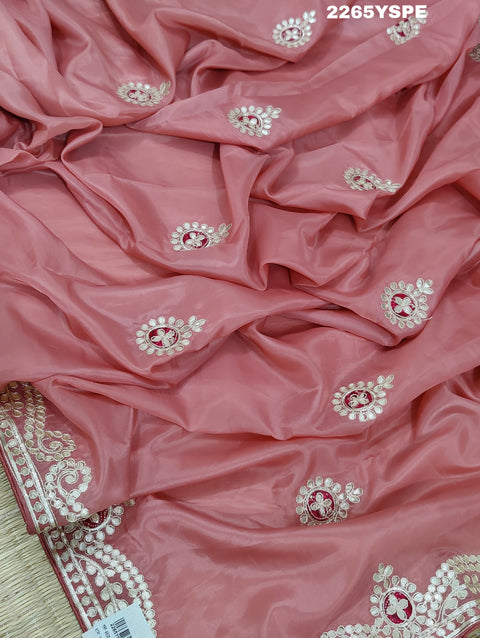 KcPc New Beautiful Tussar tissue silk Bollywood With Gotapatti work Saree SAM