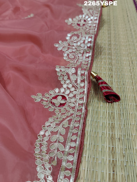 KcPc New Beautiful Tussar tissue silk Bollywood With Gotapatti work Saree SAM