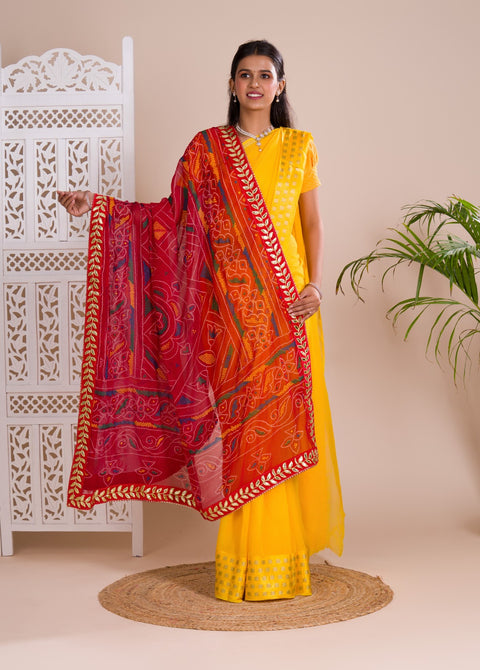 KcPc Pure Georgette Rajasthani Chunri Dupattas