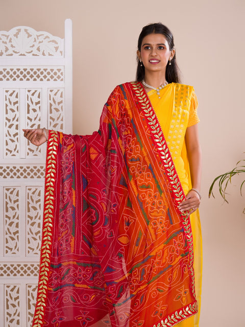 KcPc Pure Georgette Rajasthani Chunri Dupattas