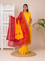 KcPc Pure Georgette Rajasthani Chunri DupattasPomchaKCPC