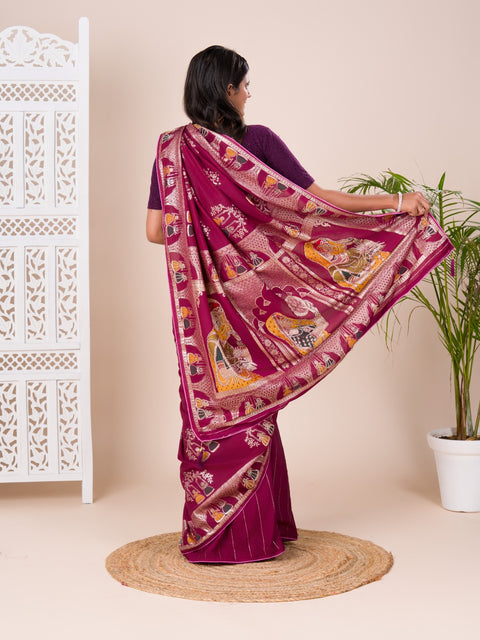 KcPc New Beautiful Dola silk Karwa Chauth Special With Dimond Work Saree