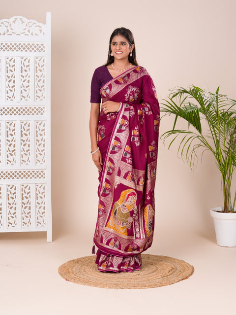 KcPc New Beautiful Dola silk Karwa Chauth Special With Dimond Work Saree