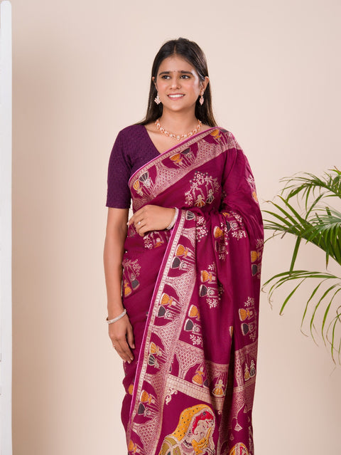 KcPc New Beautiful Dola silk Karwa Chauth Special With Dimond Work Saree