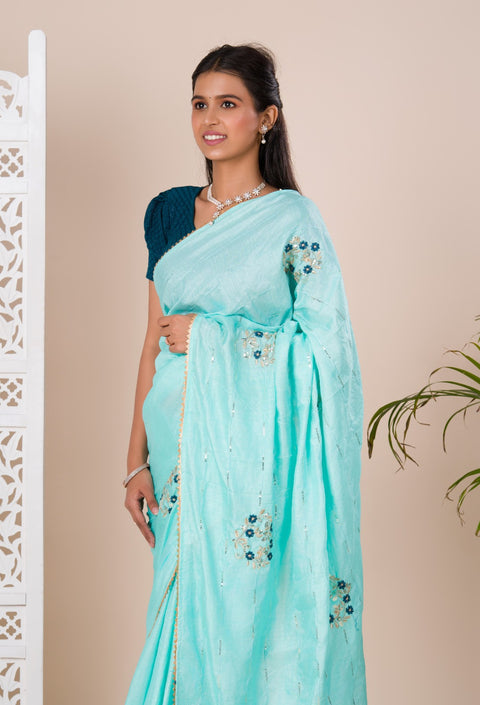 KcPc New Dola silk Designer Party Wear Saree With Blouse  ASH